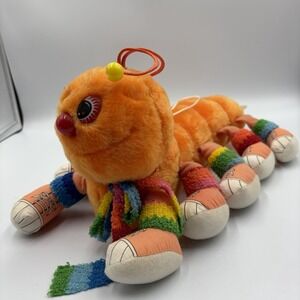 Commonwealth Lots a Lots a Leggggggs Caterpillar Plush Vintage 1984 Orange